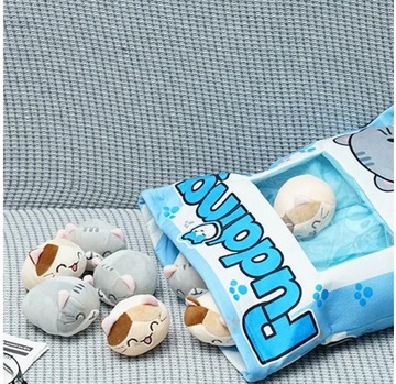 ПОДУШКА-ПУДИНГ С МАСКОВЫМИ ТАСЛИНОКАМИ, КОШКОЙ, ПЛЮШЕМ ДЛЯ ОБНИМАНИЙ