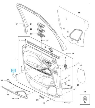 КРЫШКА ВНУТРЕННЕЙ РУЧКИ ЛЕВАЯ OPEL 22812778