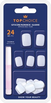 TOP CHOICE ARTIFICIAL NAILS 7514 белый + клей