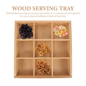 Квадратный поднос для закусок, бамбуковые столовые приборы, посуда
