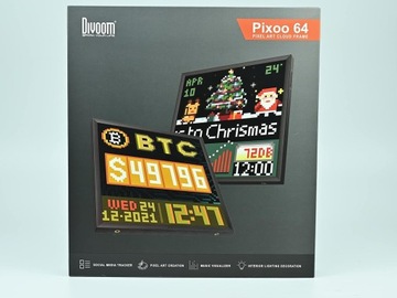 DIVOOM PIXOO64 WIFI PIXEL ART ЦИФРОВАЯ РАМКА СО СВЕТОДИОДНОЙ ПАНЕЛИ 64X64 С ПРИЛОЖЕНИЕМ