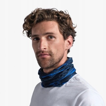 Синий охлаждающий шарф Buff chimney Coolnet UV+ Insect Shield синего цвета