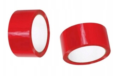 48mm/66y TAŚMA PAKOWA MOCNA KAUCZUK do paczek palet CZERWONA