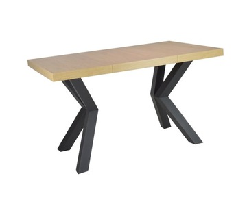 STÓŁ LV-56M 80/80/2X50 BLAT DĄB CRAFT, NOGI CZARNE METALOWE