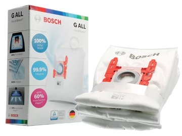 Worki do odkurzacza Bosch BBZ41FGALL PowerProtect Oryginalne 4szt. Mocne