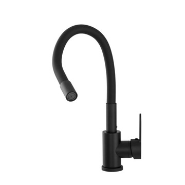КУХОННЫЙ Смеситель для мойки ЧЕРНЫЙ ГИБКИЙ ИЗЛИК 360° ГИБКИЙ ЧЕРНЫЙ
