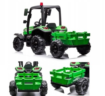 ТРАКТОР С БОЛЬШИМ АККУМУЛЯТОРОМ 24 В 7 Ач, КОЖАНЫЕ МЯГКИЕ КОЛЕСА EVA PILOT 24 В 400 ВАТ