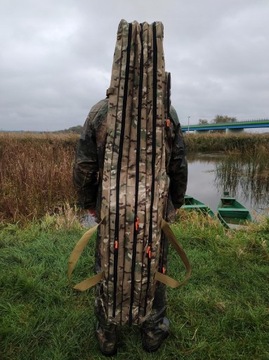 Pokrowiec wędkarski torba na wędki moro 150 cm 3 komory usztywniany FL