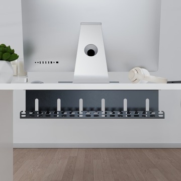 Organizer, uchwyt kabli pod biurko, czarny 60 cm StalFlex