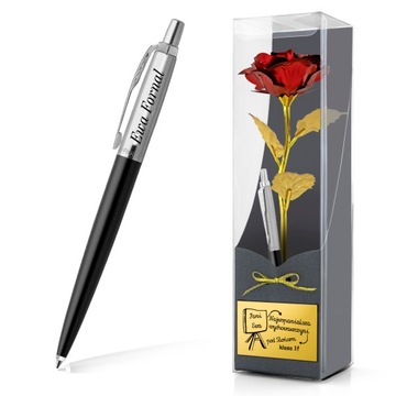 ZESTAW RÓŻA i długopis PARKER JOTTER CT + GRAWER