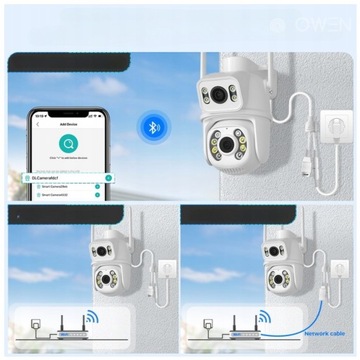 ВРАЩАЮЩАЯСЯ НАРУЖНАЯ КАМЕРА, двойной WIFI ULTRA HD, 4xZOOM, отслеживание движения