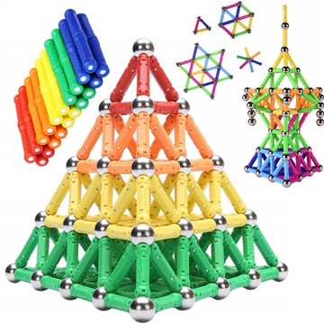 KLOCKI MAGNETYCZNE 158 ELEMENTÓW WALIZKA KSZTAŁTY