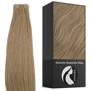 Naturalne włosy 10 kanapek kanapki niewidoczne taśmy Tape On 4 cm 50 cm