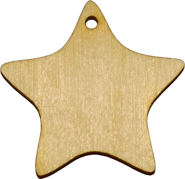 GWIAZDKA ZE SKLEJKI zawieszka gwiazda 10cm X 9,5cm