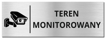 TABLICZKA TEREN MONITOROWANY 20x7 Aluminiowa UV