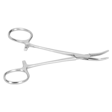Изогнутые кровоостанавливающие щипцы длиной 12,5 см.
