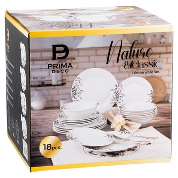 НАБОР ОБЕДЕННЫХ ТАРЕЛОК БЕЛЫЙ НАБОР 18 ЭЛЕКТРИКИ НА 6 ЧЕЛОВЕК ОБЕДЕННЫЙ СЕРВИС