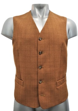 KAMIZELKA MĘSKA MIODOWA W KRATĘ smart casual rozmiar 26 [52]