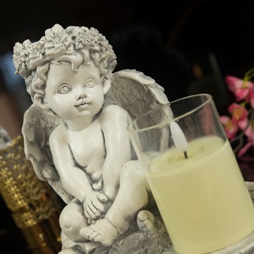 СЕРАЯ ГИПСОВАЯ ФИГУРКА ГРОБНИЦЫ СВЕТОДИОДНАЯ ЛАМПА 3XAAA