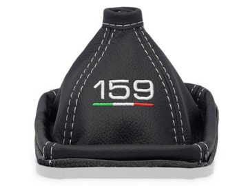 ALFA ROMEO 159 2004-2011 MIESZEK ZMIANY BIEGÓW SKÓRA HAFT BIAŁY FLAGA