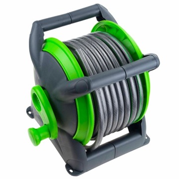 РОЛИКОВЫЙ САДОВЫЙ ШЛАНГ 20М С РУЧНЫМ РЕПЛЕРОМ, КОНЦЫ ШЛАНГА С РУЧКОЙ