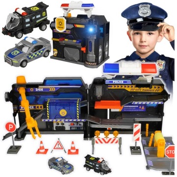 ИНТЕРАКТИВНЫЙ ПОЛИЦЕЙСКИЙ УЧАСТОК СВЕТОДИОДНАЯ ПОЛИЦЕЙСКАЯ ПАРКОВКА +2 МАШИНЫ