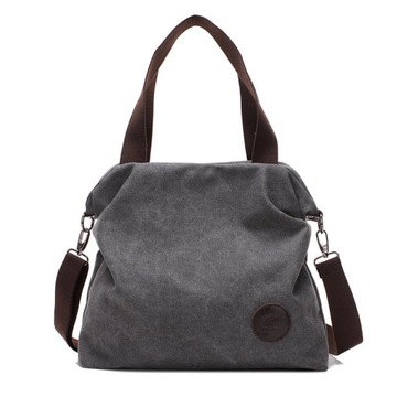Duża torba na ramię materiałowa pasek shopper