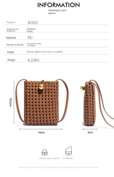 Вертикальная квадратная сумка для мобильного телефона, тканая сумка, диагональная сумка