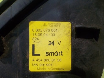 SMART FORFOUR I 454 1.1 B 05R HB 5D HALOGEN LEVÝ 0305070001 A4548200158