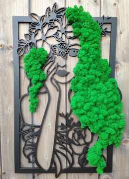 Украшение ЖЕНЩИНА с мхом и мхом XL живая настенная живопись мхом и мхом