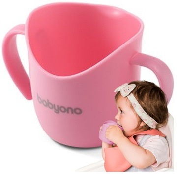 KUBEK TRENINGOWY DLA DZIECI DO NAUKI SAMODZIELNEGO PICIA BABYONO RÓŻOWY 6m+