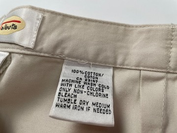 Базовая однотонная юбка и брюки, мини бежевого цвета, 100% хлопок TALBOTS, размер XL (18)