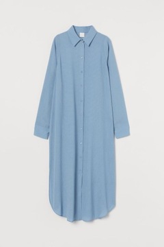 H&M maxi niebieska koszula z rozporkami r S/M