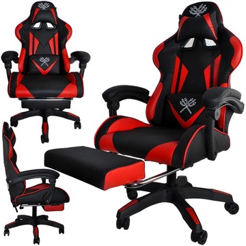 Fotel Gamingowy Biurowy Obrotowy Kubełkowy Krzesło Obrotowe dla Gracza Red
