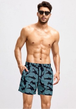 Короткие разноцветные шорты для плавания мужские с карманами #M 205 Sz