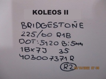 KOLA RÁFKY PNEUMATIKY RENAULT KOLEOS II R18 5MM