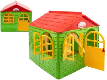 DUŻY Domek XL DLA DZIECI Ogrodowy Stabilny 129x129x120 cm ZASŁONY Okiennice