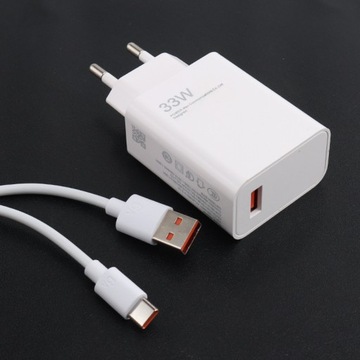 SZYBKA ŁADOWARKA DO XIAOMI REDMI NOTE 33W 3A + KABEL USB TYP C 6A