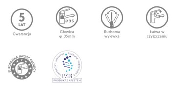 BATERIA UMYWALKOWA ŚCIENNA CZARNA RUCHOMA WYLEWKA
