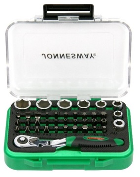 Zestaw bitów i nasadek z grzechotką łamaną 1/4 40e