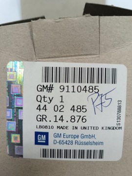 OPEL MOVANO - PÁSEK ŘÍDÍCÍ ULOŽENÍ NOVÁ ORIGINÁLNÍ GM 9110485