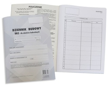 Dziennik Budowy DB2, oryginał + kopia