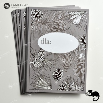 Рождественский ПОДАРОЧНЫЙ БИЛЕТ Рождественская открытка СОСНА И ШИШКИ 7x10 x1