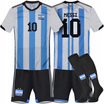 MESSI 10 Strój Piłkarski i Getry ARGENTYNA 128