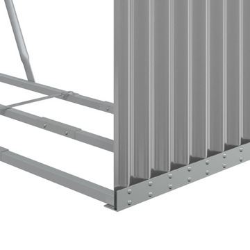 STOJAK NA DREWNO JASNOSZARY 120X45X140CM STAL GALWANIZOWANA