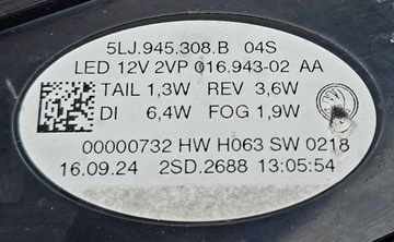SKODA ENYAQ IV LED SVĚTLO ZADNÍ PRAVÁ 5LJ945308B