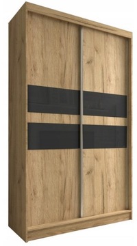 Szafa Przesuwna 120 cm Biała + Szkło Lacobel