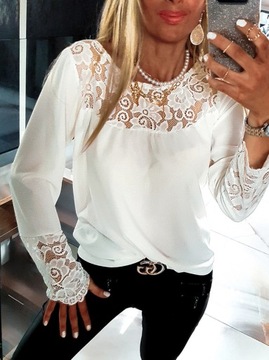 . BLUZKA KORONKOWA ELEGANCKA BOHO KOSZULA LUŹNA