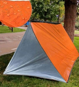 ЛЕГКАЯ ТЕПЛОВАЯ СПАСАТЕЛЬНАЯ ПАЛАТКА FOIL OF LIFE BLACKET TARPET SURVIVAL NRC