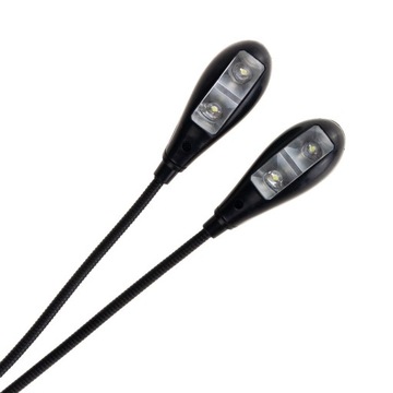 PODWÓJNA LAMPKA DIODY LED USB Z KLIPSEM DO CZYTANIA PRACY BEZPRZEWODOWA